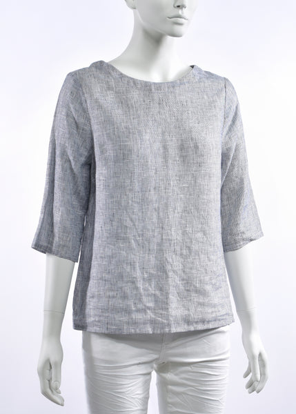 SALE  |  Frankie & Mae</p>Tahlia Top</p>(Blue Hash)</p>Available: size X-Small