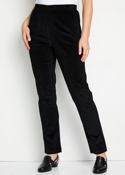 SALE  |  TWO-T's</p>Baby Cord Boot-leg Pant</p>(Black)</p>Available: size 14