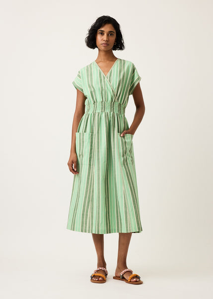 Nancybird</p>Hana Wrap Dress</p>(Green Stripe)