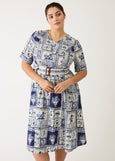 Nancybird</p>Mona Short Sleeve Dress</p>(Lyon Tile)