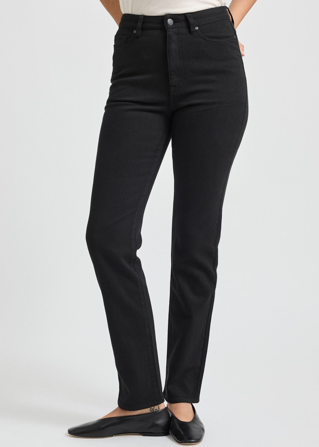 Toorallie</p>High Rise Straight Leg Jean</p>(Black)