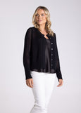 TWO-T's</p>Pointelle Cardigan</p>(Black)