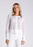 TWO-T's</p>Pointelle Cardigan</p>(White)