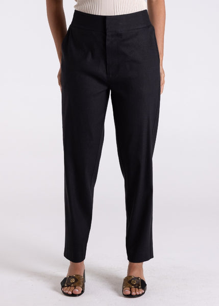 TWO-T's</p>Linen Viscose 7/8 Pant</p>(Black)