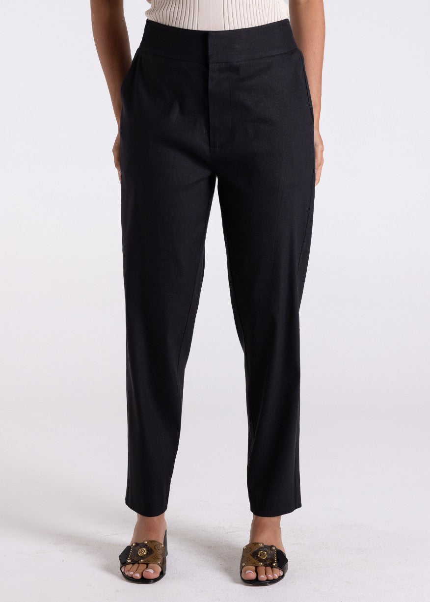 TWO-T's</p>Linen Viscose 7/8 Pant</p>(Black)