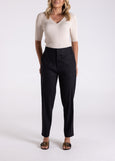 TWO-T's</p>Linen Viscose 7/8 Pant</p>(Black)