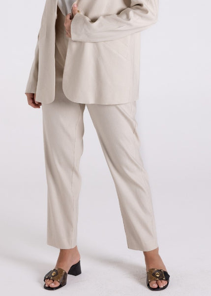 TWO-T's</p>Linen Viscose 7/8 Pant</p>(Natural)