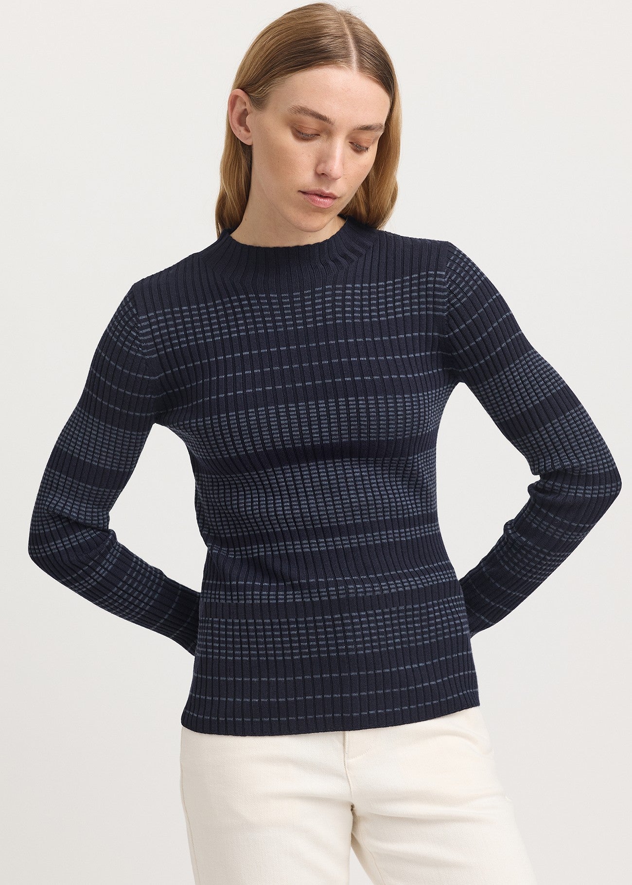 SALE  |  Toorallie</p>Gradient Stripe Funnel</p>(French Navy)</p>Available: Size 14