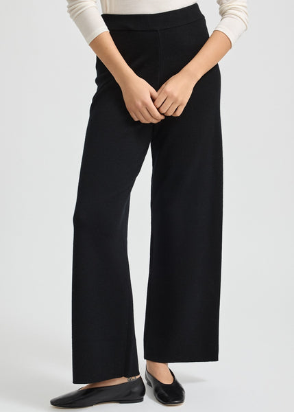 Toorallie</p>Wide Leg Knit Pant</p>(Black)