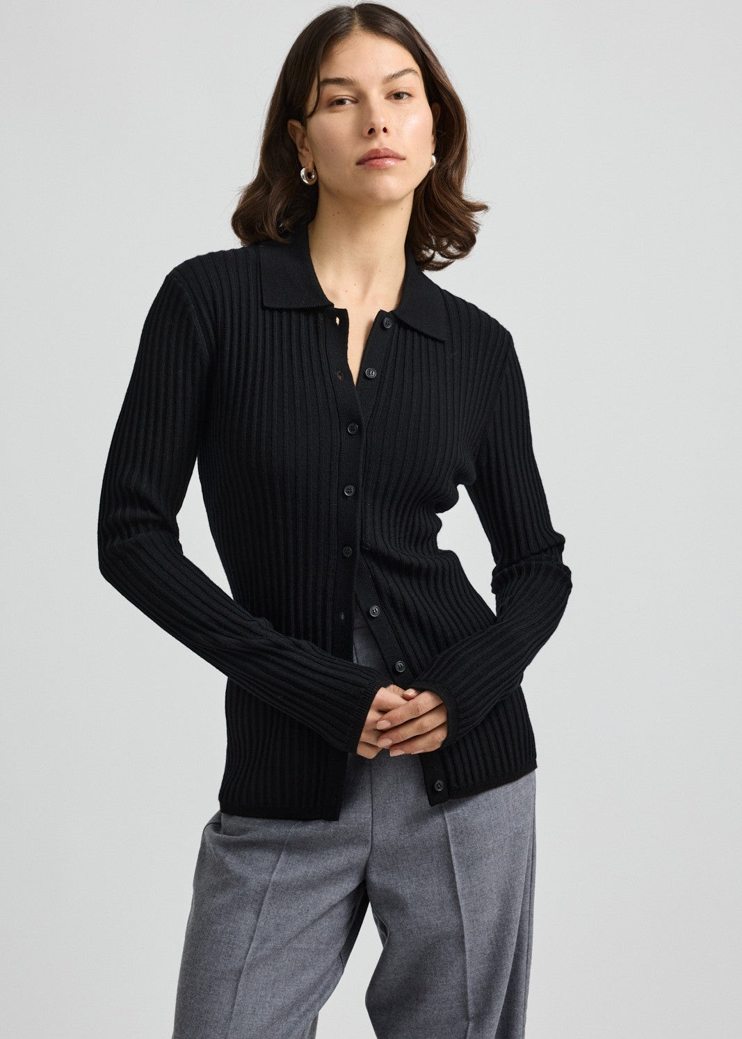 SALE  |  Toorallie</p>Fine Rib Shirt</p>(Black)</p>Available: size 16