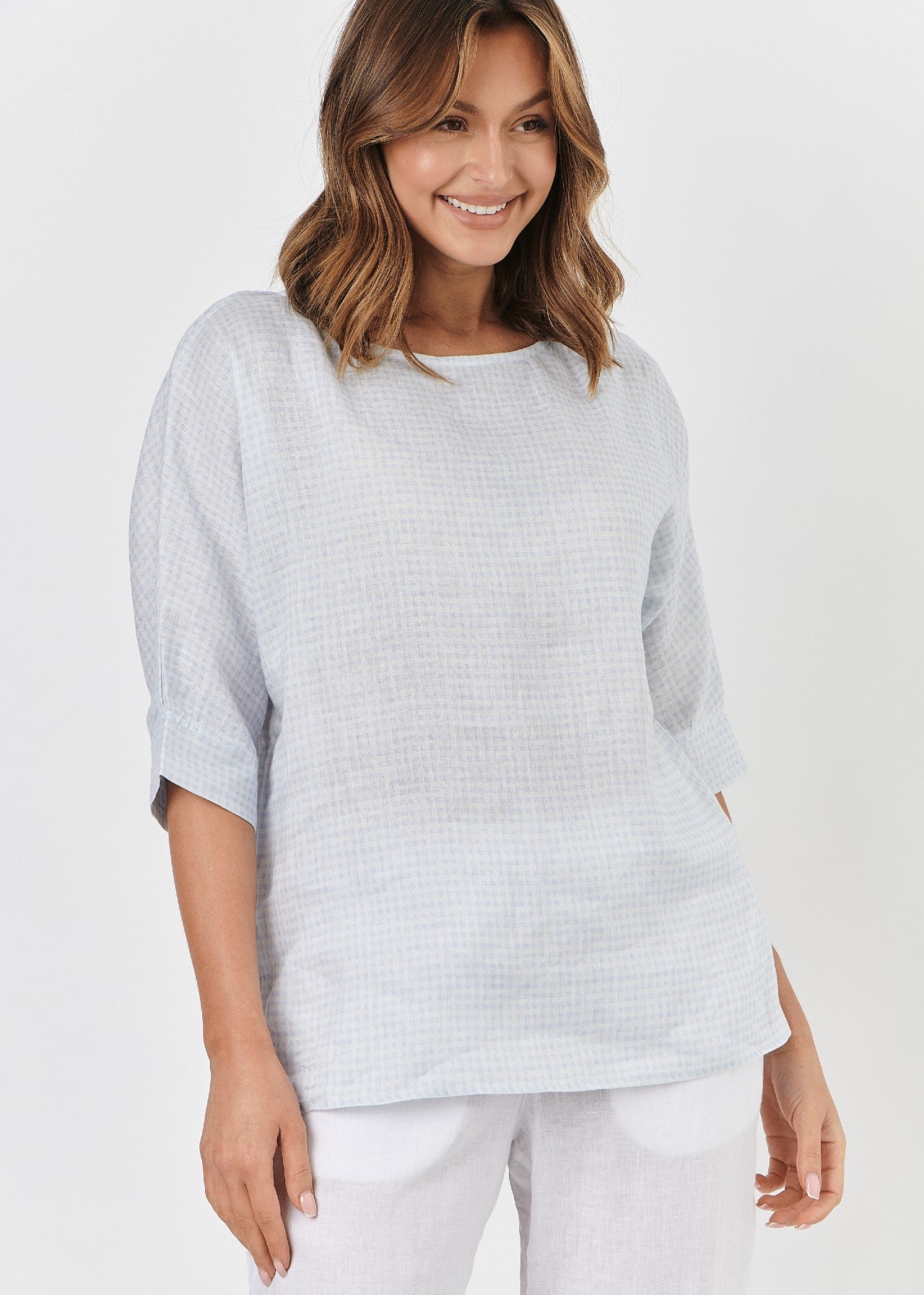 SALE  |  Naturals by O&J</p>Relaxed Fit Top</p>(Gingham)</p>Available: size Small & Medium