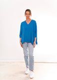 SALE  |  Mae</p>Clara Poncho Pullover</p>(Electric Blue)</p>Available: size S/M & L/XL