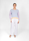 Mae</p>Stripe Pullover with Curve Hem</p>(Peach Combo)