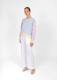 Mae</p>Stripe Pullover with Curve Hem</p>(Peach Combo)