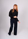 Mae</p>Cable Raglan Pullover</p>(Black)