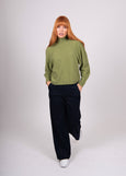 Mae</p>Cable Raglan Pullover</p>(Wasabi)