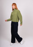 Mae</p>Cable Raglan Pullover</p>(Wasabi)