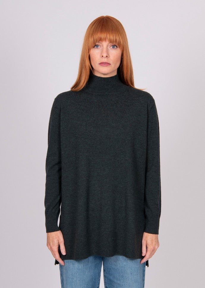 Mae</p>Turtle Neck Tunic</p>(Forest)