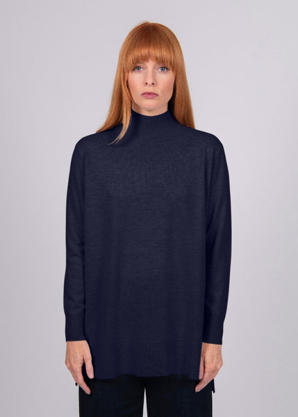 Mae</p>Turtle Neck Tunic</p>(Navy)
