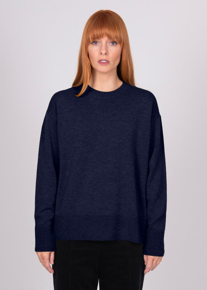 Mae</p>Relaxed Boxy Pullover</p>(Navy)
