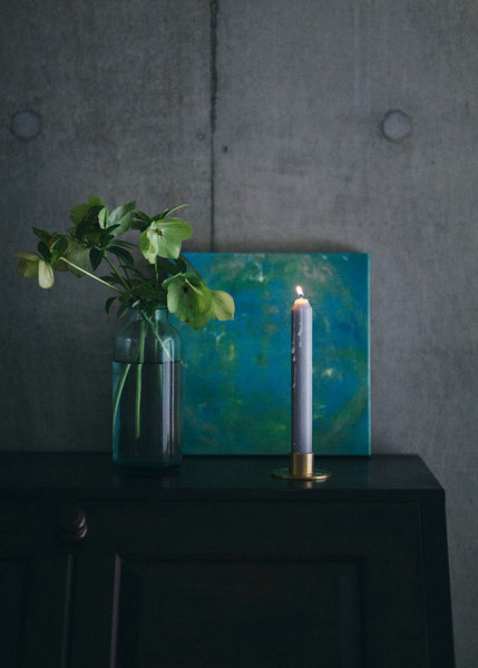 Fog Linen Work</p>Brass Candle Holder Round
