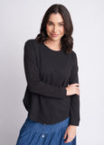 Cloth+Paper+Scissors</p>Shaped Hem Tee</p>(Black)