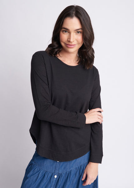 Cloth+Paper+Scissors</p>Shaped Hem Tee</p>(Black)