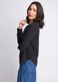 Cloth+Paper+Scissors</p>Shaped Hem Tee</p>(Black)