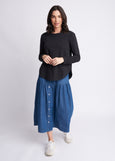 Cloth+Paper+Scissors</p>Shaped Hem Tee</p>(Black)