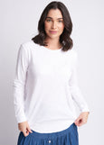 Cloth+Paper+Scissors</p>Shaped Hem Tee</p>(White)