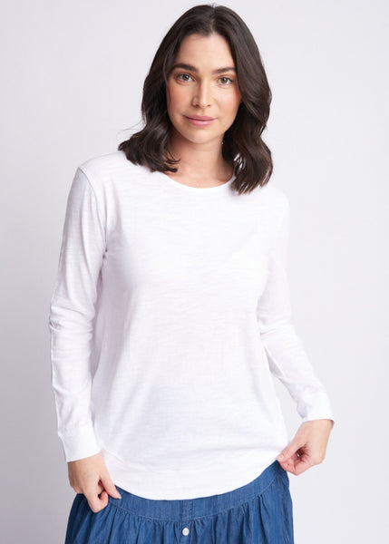 Cloth+Paper+Scissors</p>Shaped Hem Tee</p>(White)
