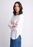 Cloth+Paper+Scissors</p>Shaped Hem Tee</p>(White)