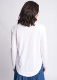 Cloth+Paper+Scissors</p>Shaped Hem Tee</p>(White)