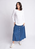Cloth+Paper+Scissors</p>Shaped Hem Tee</p>(White)