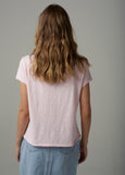 Cloth+Paper+Scissors</p>Front Split Crew Neck Tee</p>(Pink Touch)