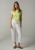 Cloth+Paper+Scissors</p>Front Split Crew Neck Tee</p>(Shadow Lime)