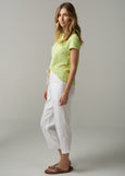 Cloth+Paper+Scissors</p>Front Split Crew Neck Tee</p>(Shadow Lime)