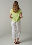 Cloth+Paper+Scissors</p>Front Split Crew Neck Tee</p>(Shadow Lime)