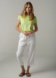 Cloth+Paper+Scissors</p>Front Split Crew Neck Tee</p>(Shadow Lime)