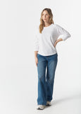 Cloth+Paper+Scissors</p>3/4 Sleeve Raglan Tee</p>(White)