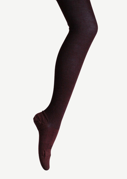 Lamington</p>Merino Wool Textured Knit Tights</p>(Currant)