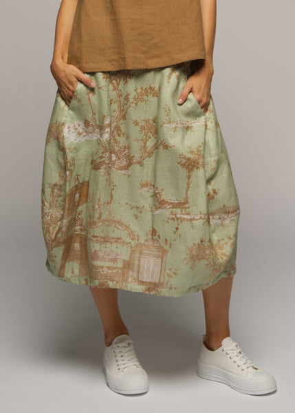 Muse</p>Toile Skirt</p>(Green Print)