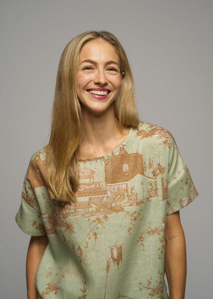 Muse</p>Toile Top</p>(Green Print)
