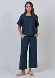 Naturals by O&J</p>Wide Leg Pant</p>(Poseidon)