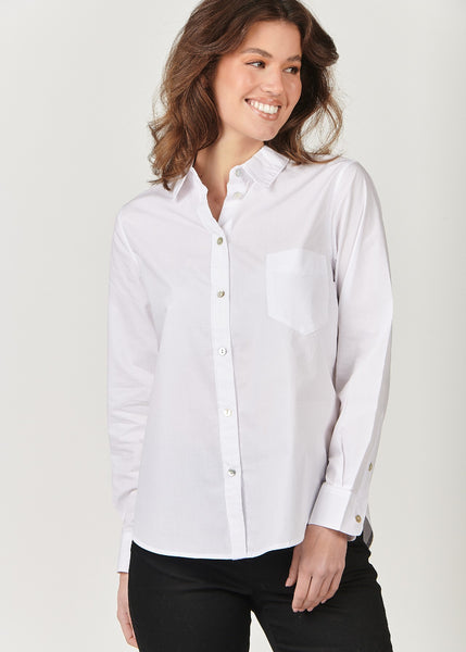 Naturals by O&J</p>Long Sleeve Shirt</p>(White Poplin)