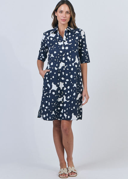 Naturals by O&J</p>Swing Shirt Dress</p>(Ink Barnacles)