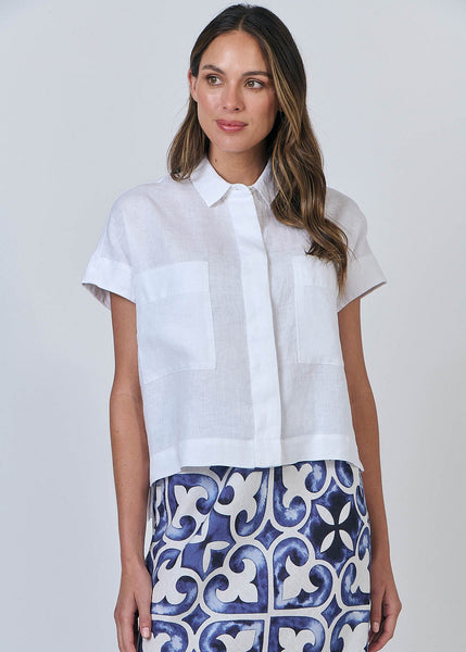 Naturals by O&J</p>Short Sleeve Shirt</p>(White)