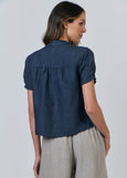 Naturals by O&J</p>Short Sleeve Blouse</p>(Poseidon)