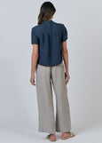 Naturals by O&J</p>Short Sleeve Blouse</p>(Poseidon)