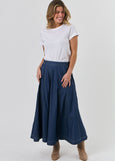 SALE  |  Naturals by O&J</p>Panelled Denim Skirt</p>(Denim)</p>Available: size X-Small